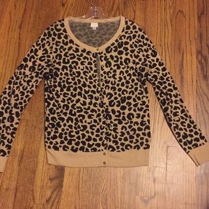 Leopard print button up sweater